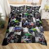 Truck Excavator Duvet Cover Set Queen Size For Kids Nursery Cartoon Tractor Engineering Vehicle Construction Theme Bedding Set