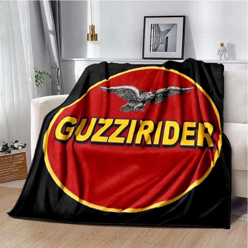 3D Retro Motorcycle G-Guzzi Flannel Printed Blanket Home Sofa Bed Warm Oversized Home Bedding Office Picnic Gift Soft Blanket