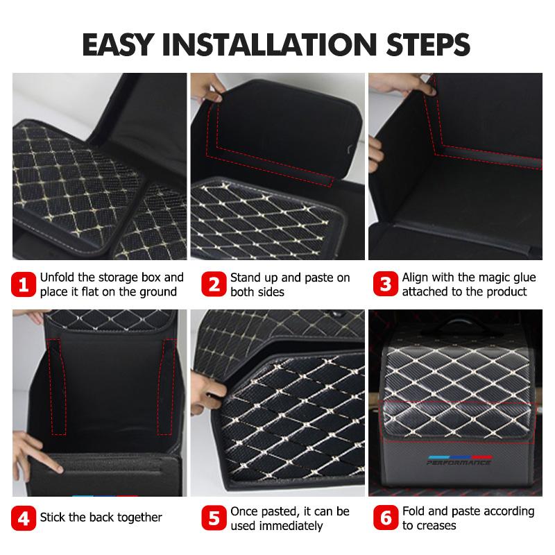 Car Portable Foldable Organizer Bag Leather Trunk Storage Box For BMW X1 X3 X4 X5 X7 G20 G38 F20 F39 F48 E46 E60 E36 E39