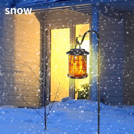 Solar Flame Light Outdoor Waterproof Hanging Solar Light Automatic ON/OFF Decorative Flickering Flame Solar Lantern