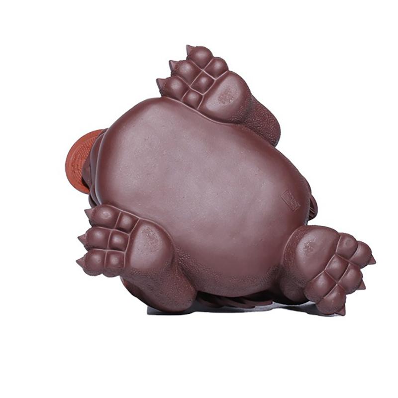 Handmade Golden Toad Purple Sand Tea Pet Purple Clay Sculpture Tea Play Gifts Lucky Golden Toad