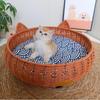 Cat Bed Hideaway Hut Breathable Kitten Nest Woven Basket for Indoor Cats Four Seasons Grinding