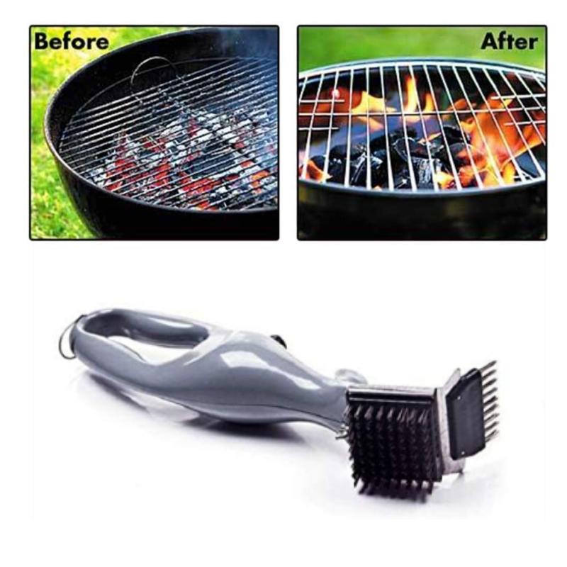 BBQ Grill Cleaning Brush Tools Stainless Steel Barbecue Brushes Kitchen Non-stick Steam Cleaning  Stain Removal Brush Gadget