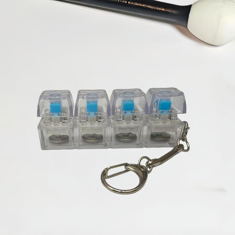 Rgb Lighting Creative Decompression Keychain Stress Relief Artifact Keyboard Switch Tester Illuminated Transparent Keycaps