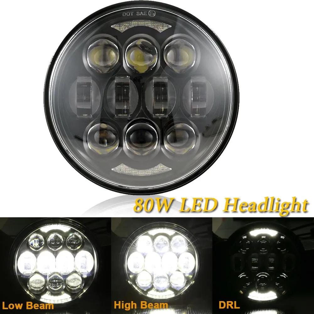 5.75 Inch Black Halo Angel Eyes LED Headlight For Triumph Sportster 1200 883 Street 500 750 5-3/4" Projector Round Headlamp