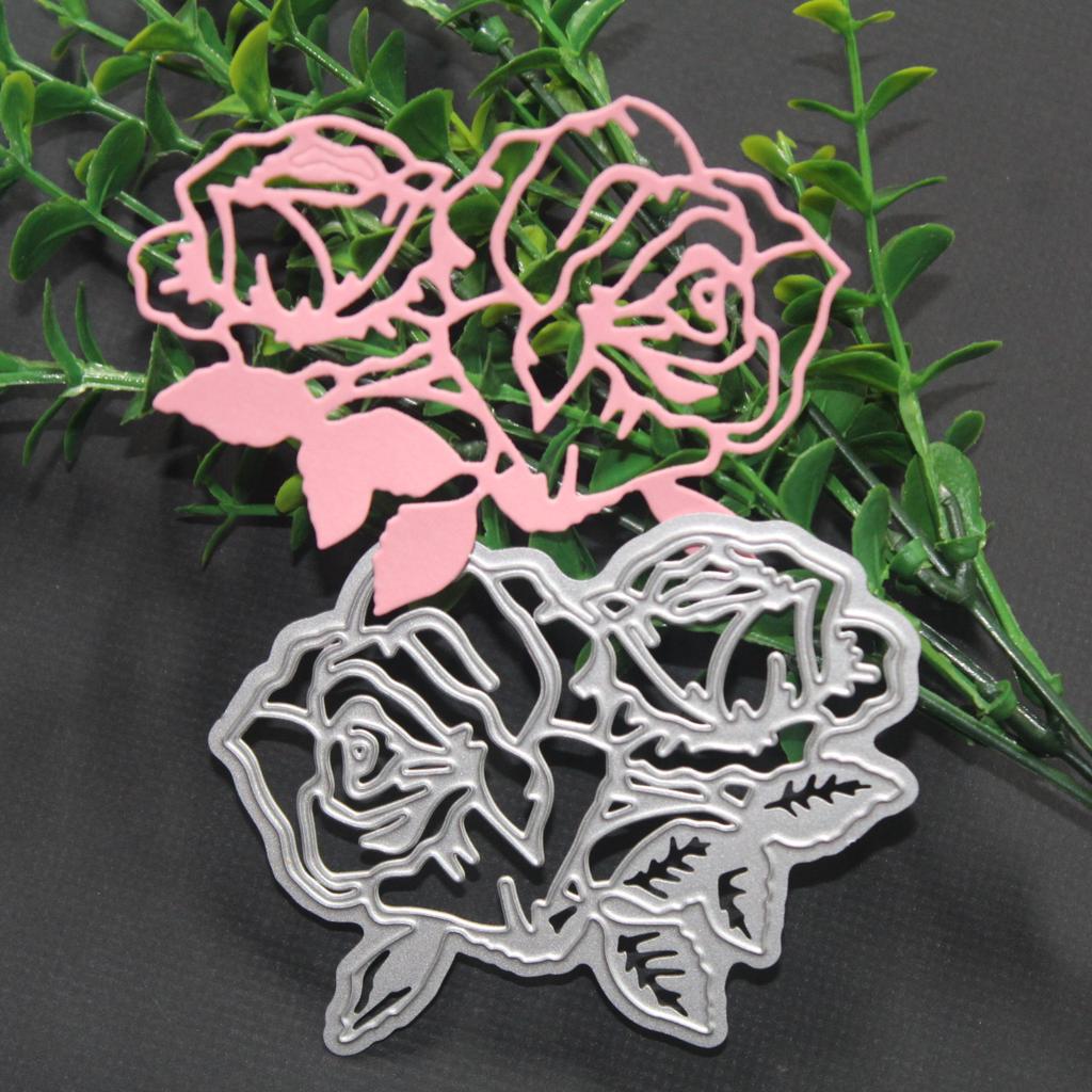 Metall-Stanzschablonen mit Rosenmotiv, gestanzt, für DIY Scrapbooking, Album, Papier, Karte, Prägung