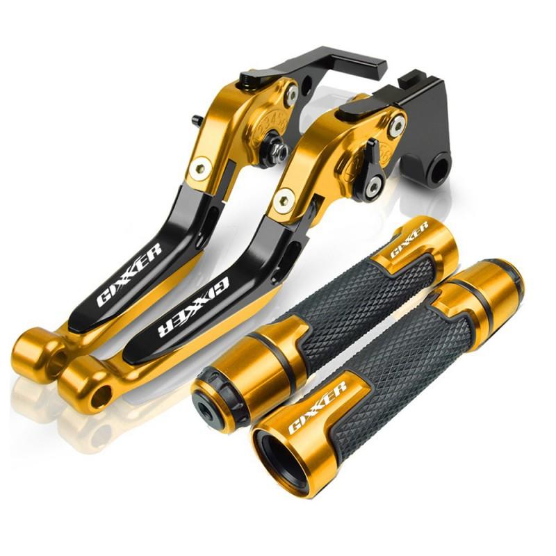 Aluminum Brake Clutch Lever Adjuster Handlebar Grips Suzuki GIXXER 250SF 155 Motorcycle Upgrade Kit