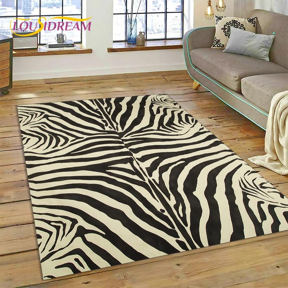 Colorful Zebra Stripe Leopard Tiger Carpet Rug for Bedroom Living Room Home Sofa Decoration,Children Game Large Decor Floor Mat