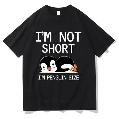 Kawaii Ich bin nicht klein, ich habe Pinguingröße T-Shirts Pinguinliebhaber Männer/Frauen T-Shirt Vintage Unisex Kleidung Baumwolle Sommer Ästhetische Oberteile