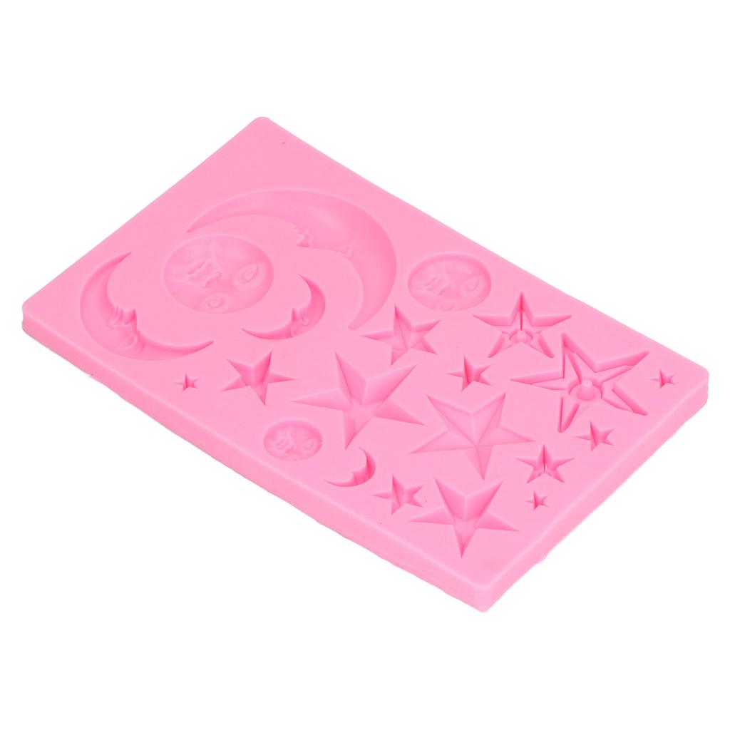 Sun Moon Star Cake Fondant Molds Silicone Cupcake Decoration Molds for Pudding Ice Cream