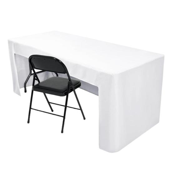 Fitted Tablecloth Polyester Open Back Table Cover Solid Color Washable Table Cloth for Meeting Party Wedding Banquet Birthday Decor