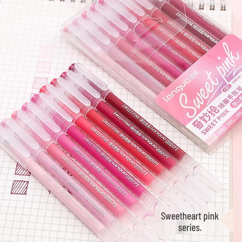 Sweetheart Pink Stackable Colored Pen Set for Kids' Diaries and Doodling