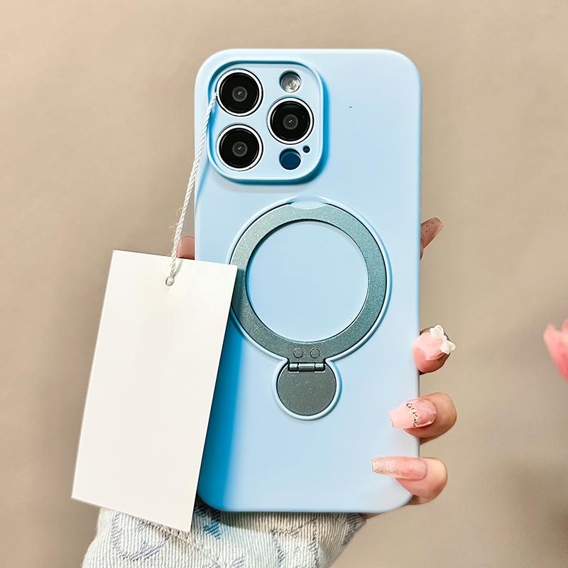 

Liquid Silicone Magnetic Metal Ring Stand Holder Case For iPhone 16 15 14 13 Pro Max iPhone16 For Magsafe Wireless Charge Cover For iPhone 13 Pro