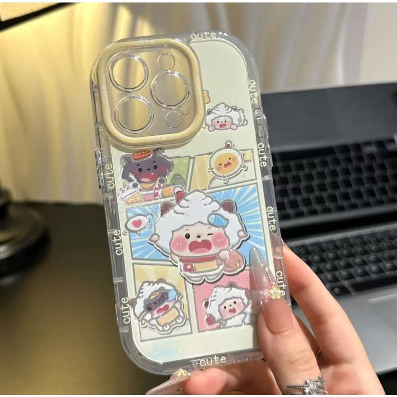 Lazy Sheep Cute Cartoon Phone Case Suitable for Apple 16promax Mirror Stand Iphone15 Case 14