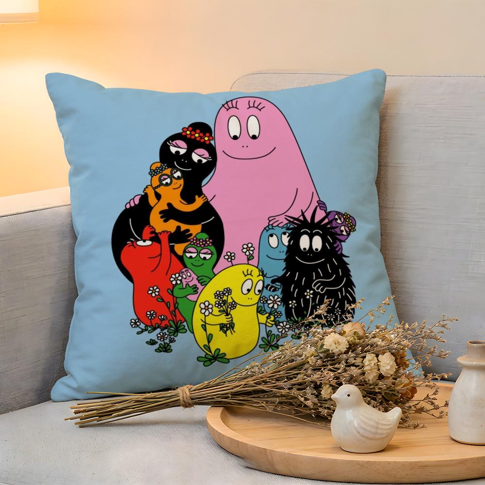 Cushion Cover  Linen  SkinFriendly Soft Decorative Case For Sofa Home Decor Cartoon Cute BBarbapapas Pillow Cover