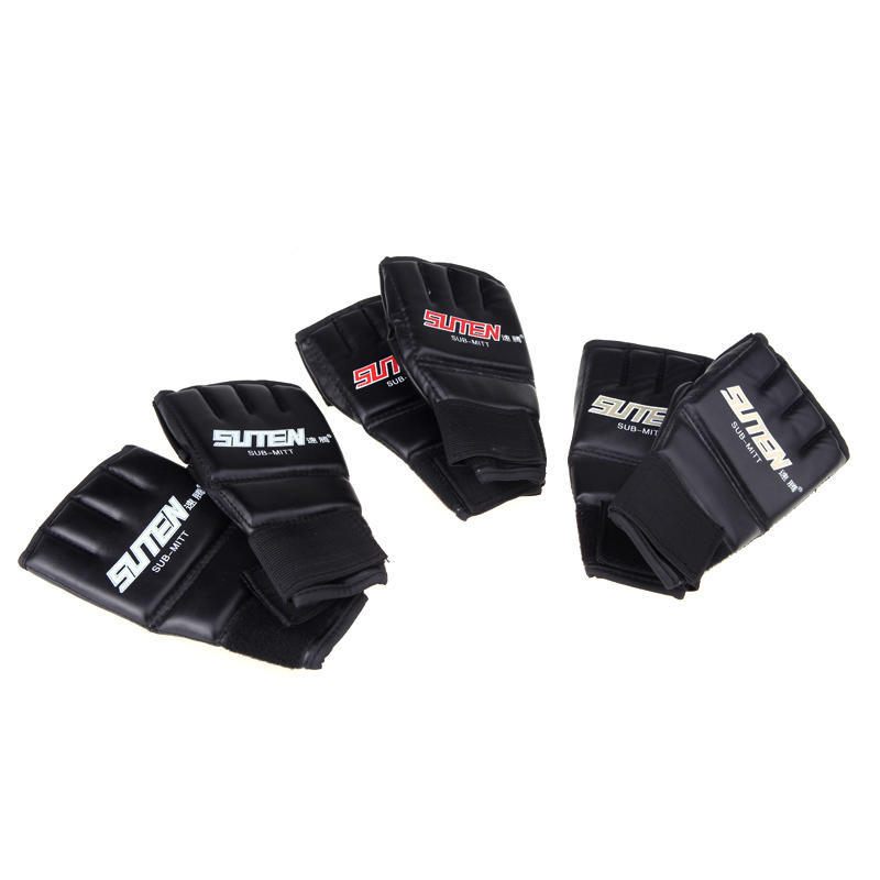 Men Muay Thai Training Punching Bag Mitts Sparring Boxing Gloves