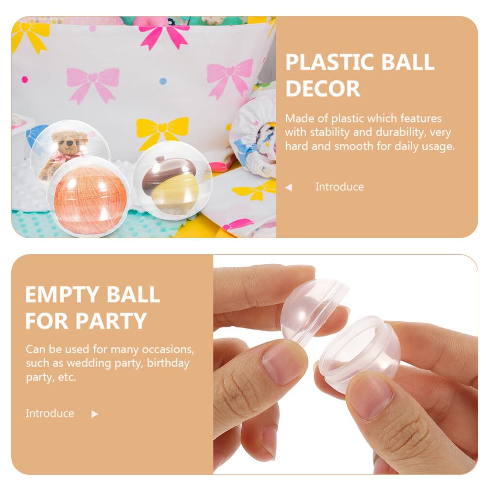 NUOLUX Refillable Capsule Pack of Plastic Empty Capsule Perfect for Gift Packing and Party Organizers Balls, 50, Balls,