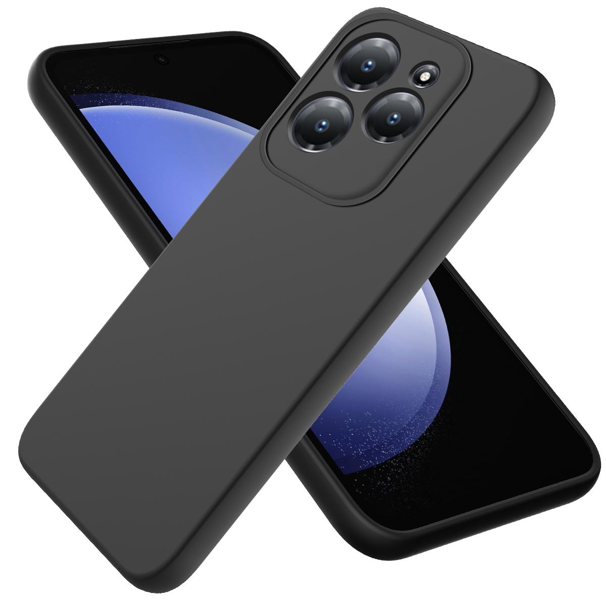 

For Infinix Hot 40/40 Pro Silicone Case Back Cover Anti-Scratch Phone Protector Black