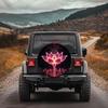 Futuristic Tire Cover With Glowing For Lotus Design - Durable Polyester, Electronic Circuit Pattern, Creative Floral Pattern, Sp