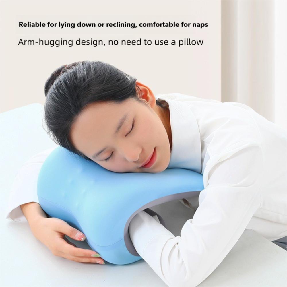 Memory Foam Nap Pillow Orthopedic Support Desk Napping Neck Support Pillow Breathable Ergonomic Design Travel Pillow Office Rest