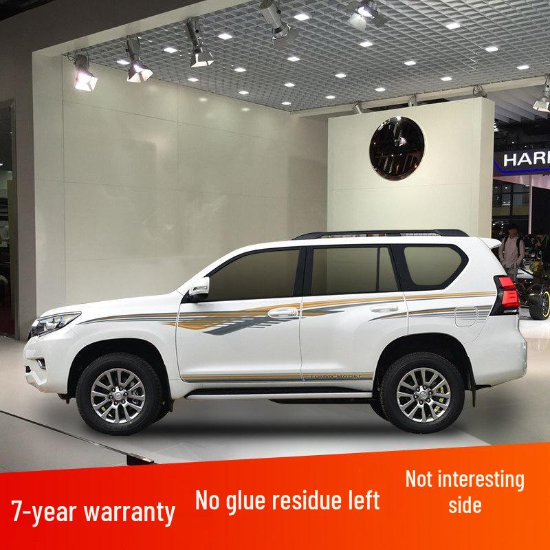 Toyota Prado 10-22 Models Car Body Color Stripe Decal Waistline Sticker.