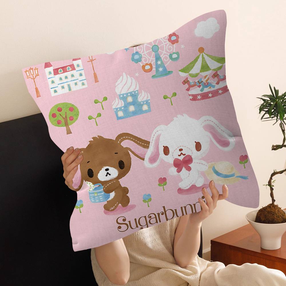 Cartoon S-SugarbunnieS-S Cushion Cover Inches Farmhouse Decor Home Throw Pillow Covers For Couch Decorations