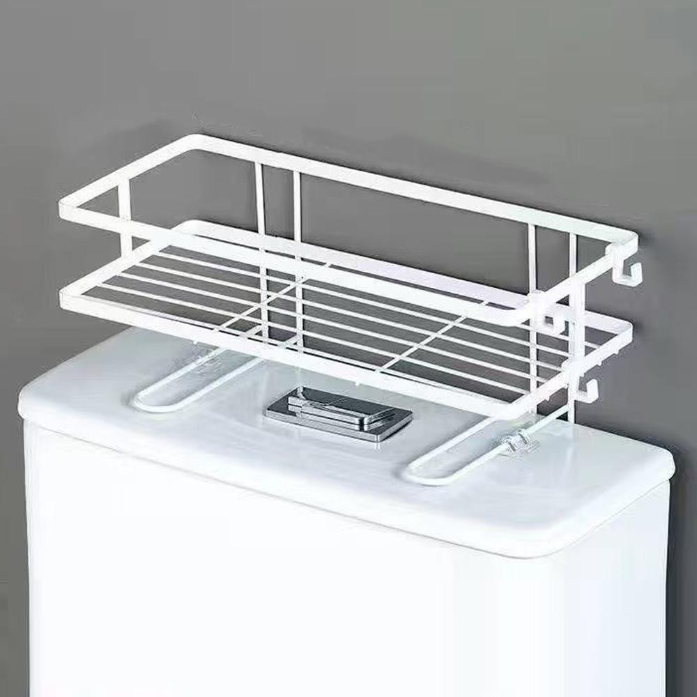 

Бесперфорационная полка для ванной комнаты Многофункциональная стойка-органайзер Высококачественная стойка для хранения Туалет белый