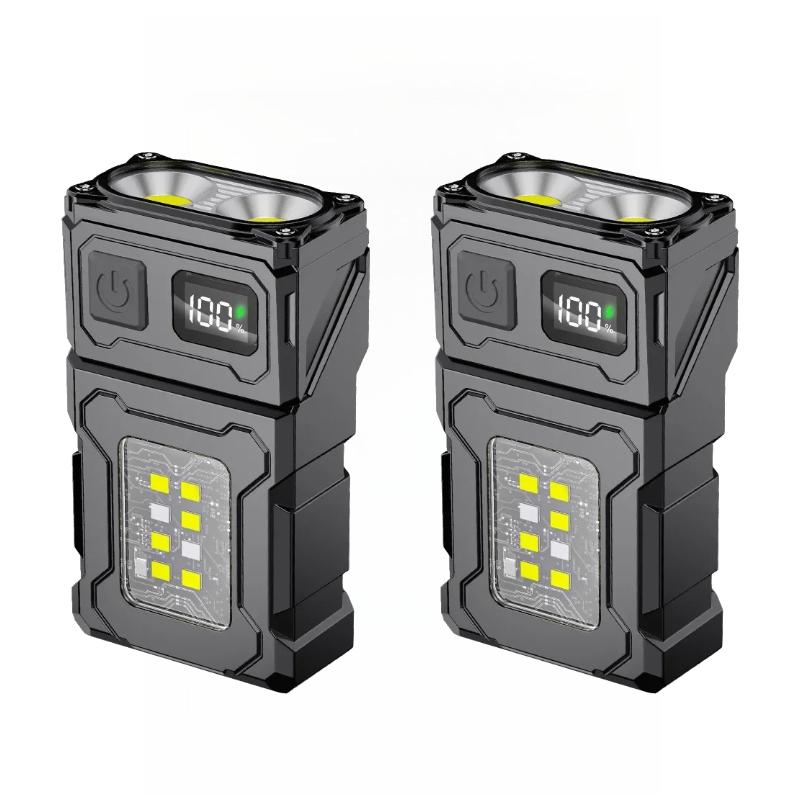Ultra Portable COB Work Light Magnetic Attachment Dual Head Flexible Lamp USB-C Charging 8 Modes Waterproof Outdoor