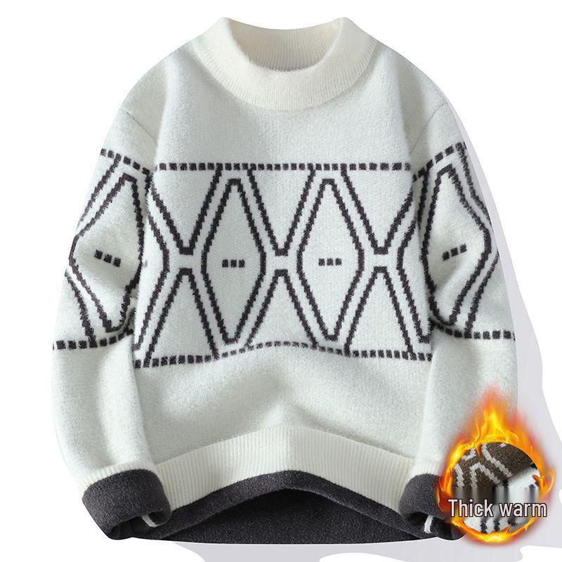 Herr Mink Cashmere Höghalsad Tröja - Vinter Förtjockad Stickad Trend