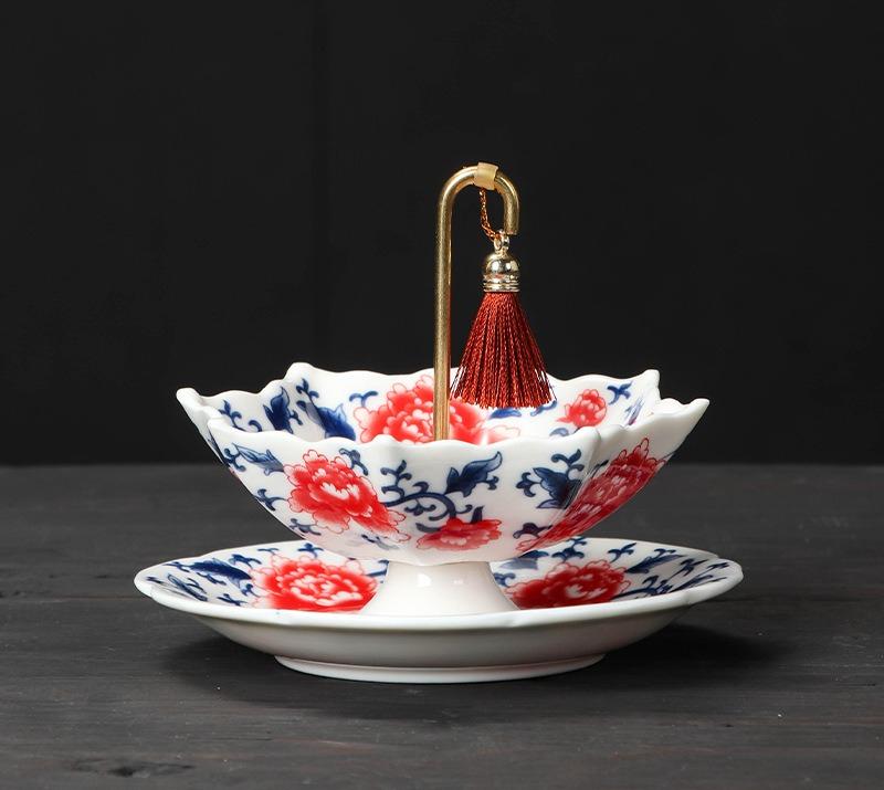 Rain Umbrella Tea Leakage Kung Fu Tea Accessories Ceramic Filters Tea Partitions Desktop Ornaments Fashion Tea Table Decorations