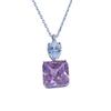 Accessories Fashion Princess Pendant Clavicle Chain 12*12 Colored Jewel Red Diamond Pink Diamond Sugar Cube Necklace