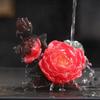 Chinese Peony Flower Tea Pet ColorChanging Kung Fu Tea Set Accessories Handcrafted Tea Play Ornament Unique Home Decoration Gift