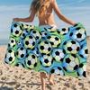1 Piece Vibrant Football Print Pattern Beach Towel-Super Soft Quick-Dry Microfiber for Travel, Yoga, Camping, Swimming Machin