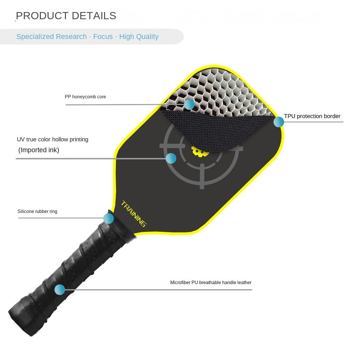 T700 Carbon Fiber Cloth Pattern Training Racket 16mm Rough Texture Special Carbon Fiber+Training shot