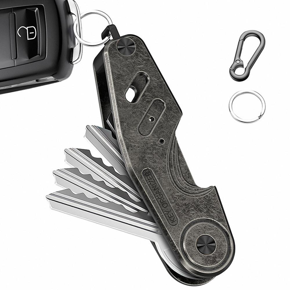 Smart Metal Key Organizer Compact Aluminum Alloy Key Case Holder Minimalist Holds 2-6 Keys Keys Bag