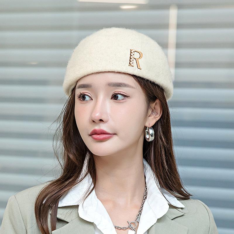 

Новое поступление Шерстяной Осенне-Зимний Берет, Британская Винтажная Женская Шляпа, Теплая Вязаная Шапка Японского Художника One Size