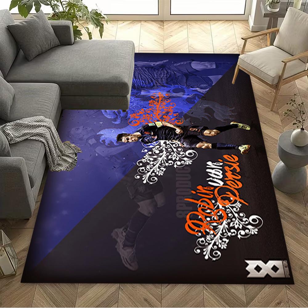Football Player Action Area Rug Design for Study room Entryway Dining Room Balcony Antislip Carpet Decorate Offices Best for Christmas