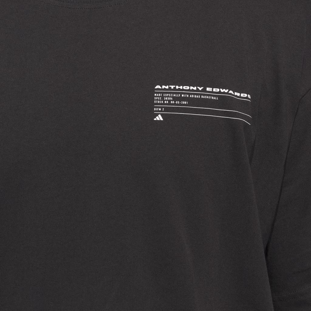 adidas Anthony Edwards Series Gfx Tee 3 Loose Comfortable Round Neck Breathable Short Sleeve T-Shirt Men Tops Black JY3972