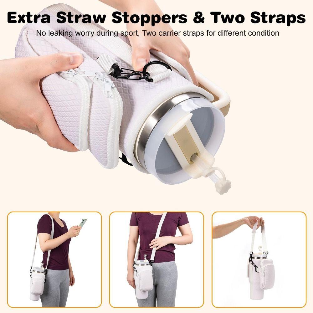 Adjustable Strap Water Cup Bags With Phone Pocket Bottle Carrier Bag  for Stanley 40oz Tumbler