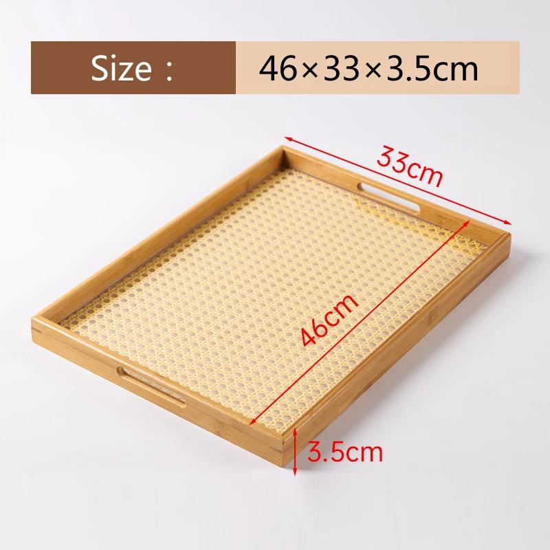 HeMu-Transparent Acrylic Bamboo Cotton Tray, Portable Rectangular Tea Set, Tea Plate, Restaurant, Hotel Household