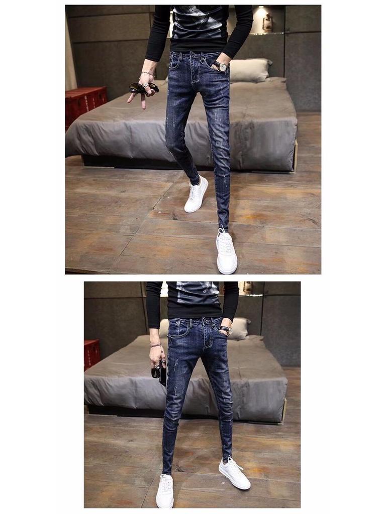 Męskie Modne Elastyczne Dżinsy Slim Fit - Koreański Styl Spodnie Pasujące do Wszystkiego