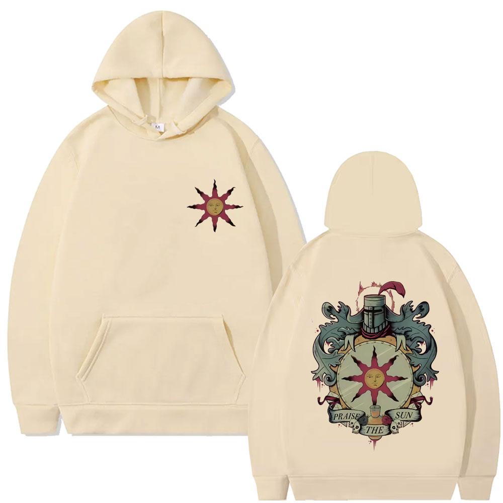 Game Dark Souls Church of The Sun Graphic Hoodie Men Women Fashion Gothic Rock Streetwear Men's Oversized Hoodies