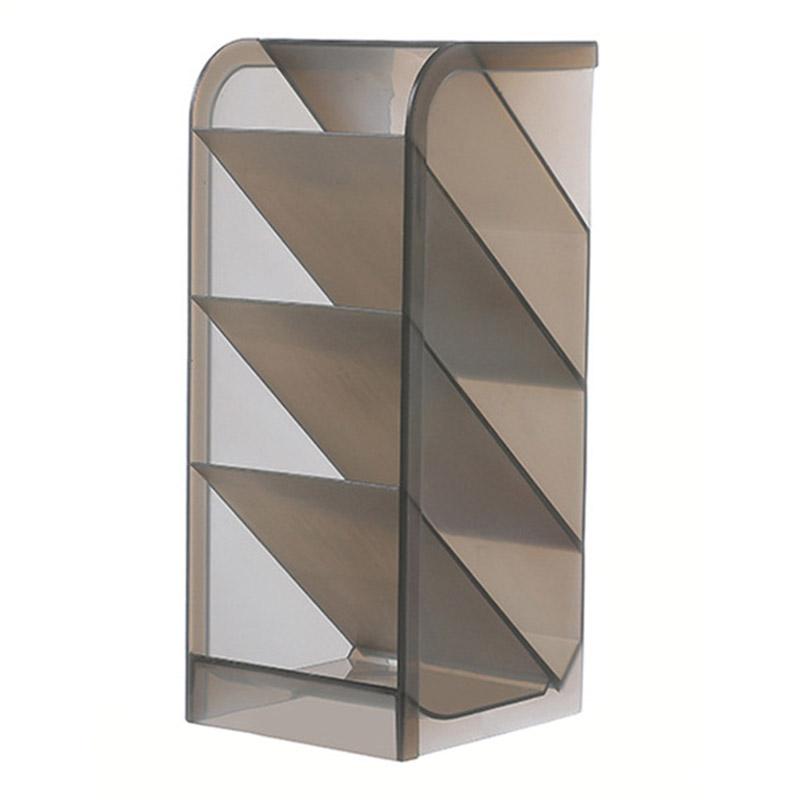 Four Grid Tilt Insert Pen Holder Makeup Brush Desktop Storage Case, Size S