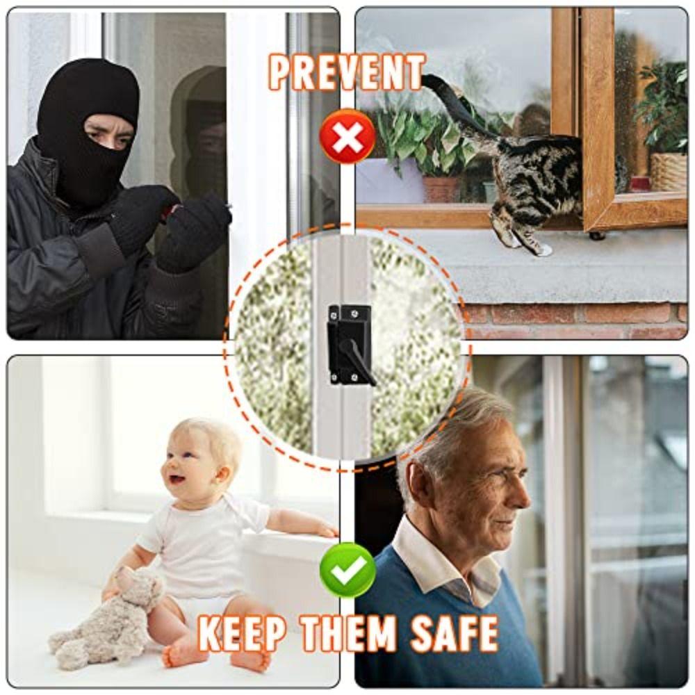 Black Color Sliding Window Sash Locks Zinc Alloy Crescent Design Security Sash Locks Anti-Rust Wear Resistant Cam Lock