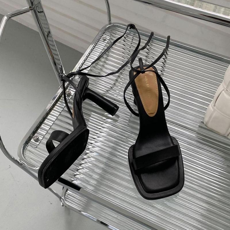 2025 Summer New Ankle Strap Sandals Women Thin High Heels Lace-Up Dress Pumps Outdoor Gladiator Sandals Zapatos De Mujer