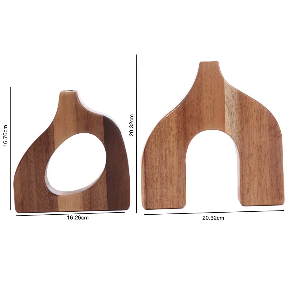 Simple Style Flower Container Solid Wood Floral Arrangement Vase Nordic Style Vase  Homestay Decor