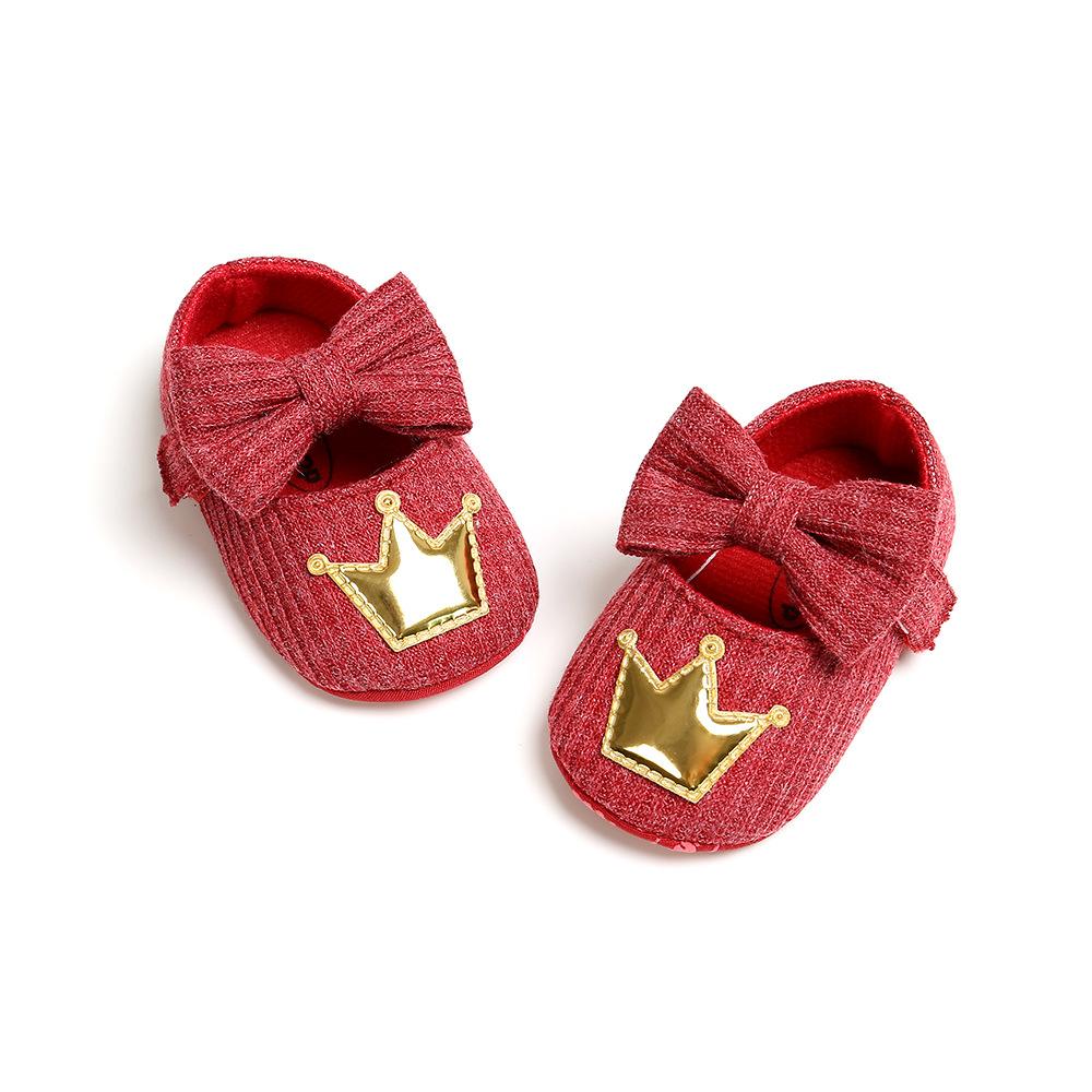 MYGGPP Woolen Baby Princess Schuhe Babyschuhe Schuhe mit weichem Boden Kleine Babyschuhe Frühlings- und Herbstmodelle