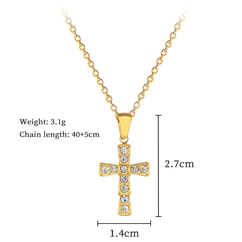 Cross Pendant Necklace for Women 2025 New Fashion Stainless Steel Jewelry Wedding Party Accessories
