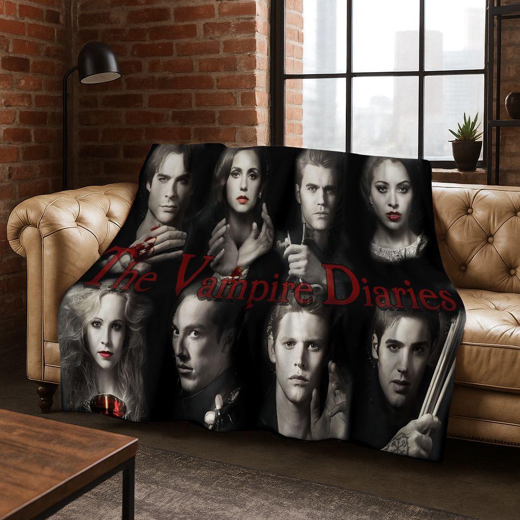 26 Stil The Vampire Diaries Damon Salvatore Flanelldecke, Warme und Gemütliche Weiche Überwurfdecke für Zuhause Schlafzimmer Bett Sofa Abdeckung