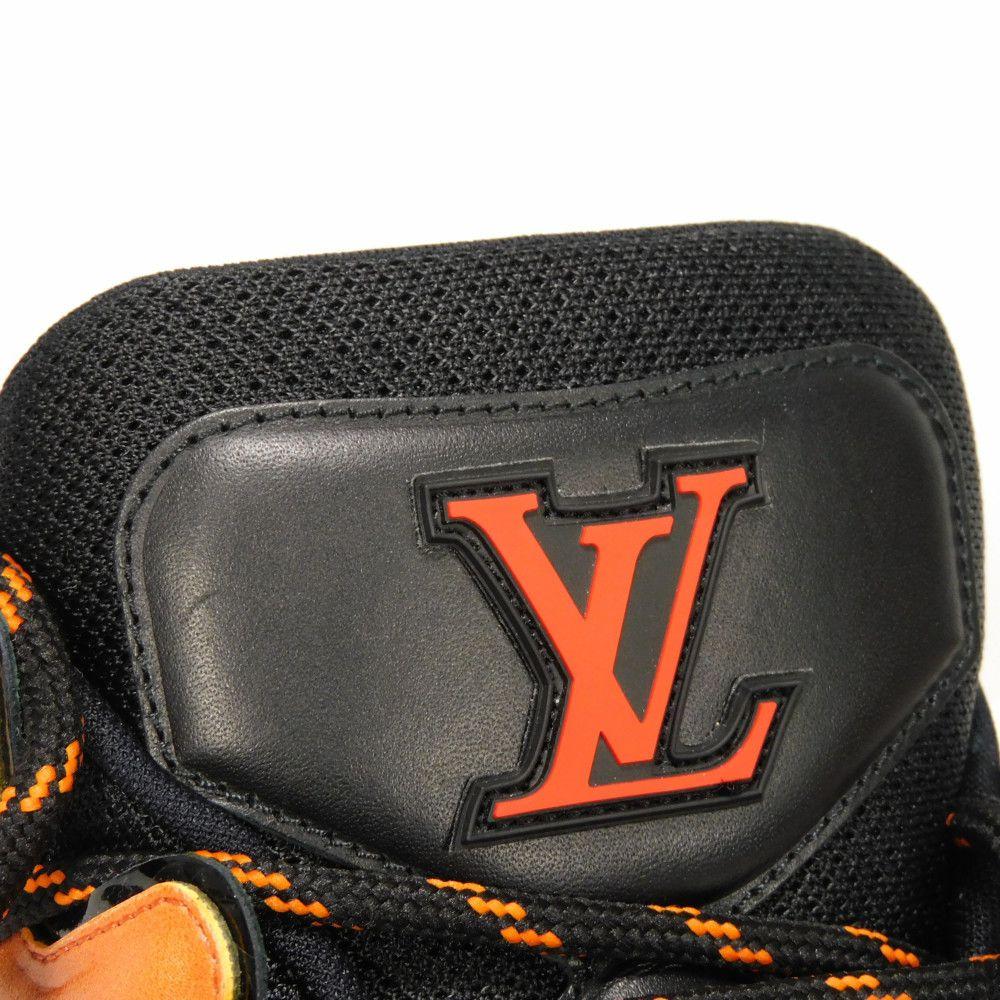 Used 12564 Zigzag Line 7896 6 Metallic Gradient Mesh Low-Top 9.8" LV Logo Orange Men's from Japan AUTHENTIC